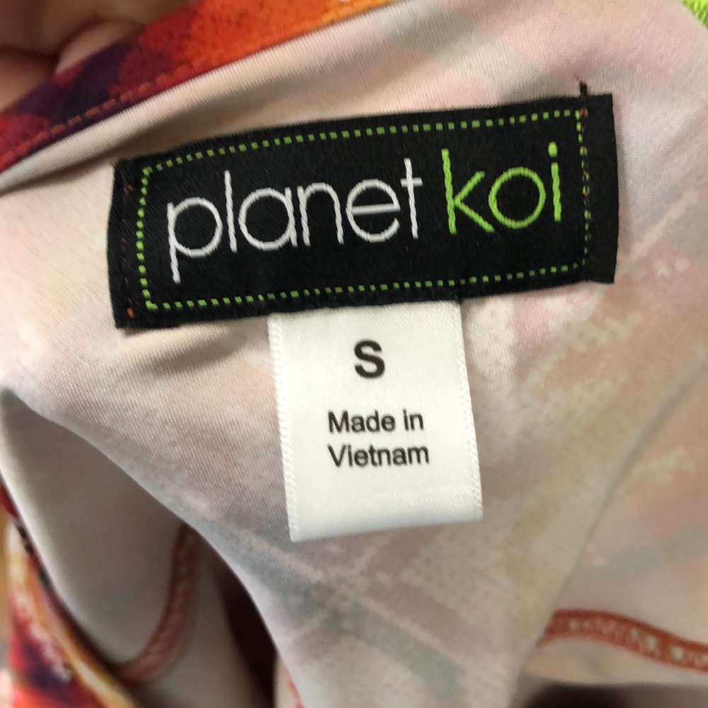 NWT Planet Koi orange plaid snowflake pattern short sleeve scrub top - Picture 11 of 11